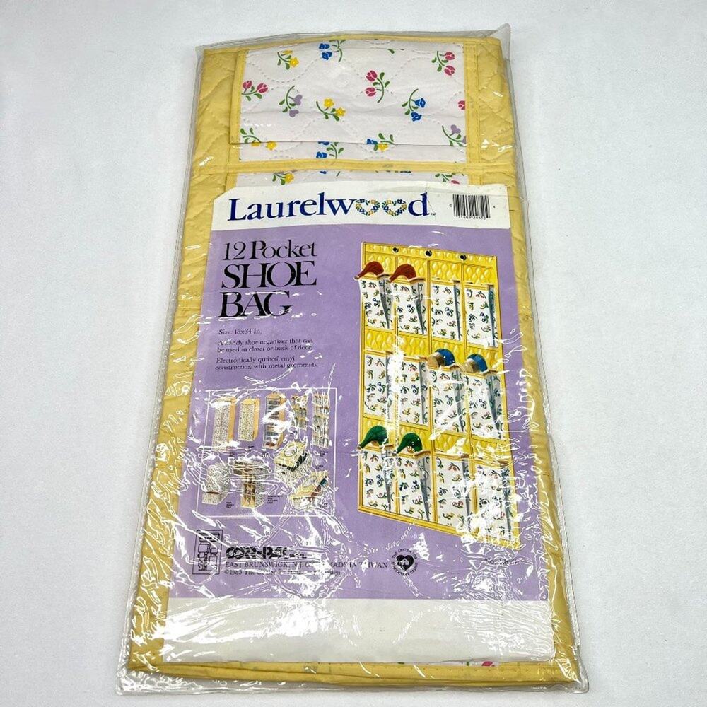 Vintage 1985 Corr-Pak Laurelwood Floral Hanging Shoe Organizer